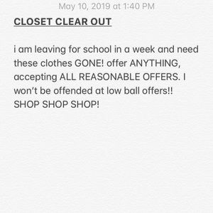 CLOSET CLEAR OUT